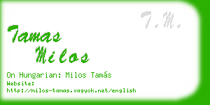 tamas milos business card